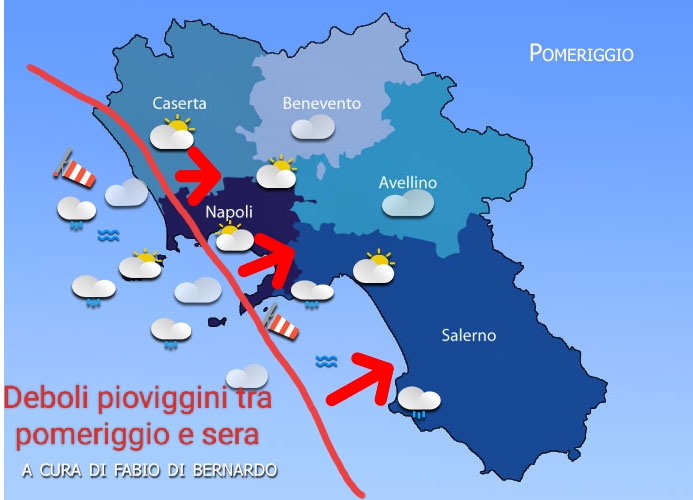 Previsioni Campania 13/11/2023 – LUNEDI’ – CSA Meteo