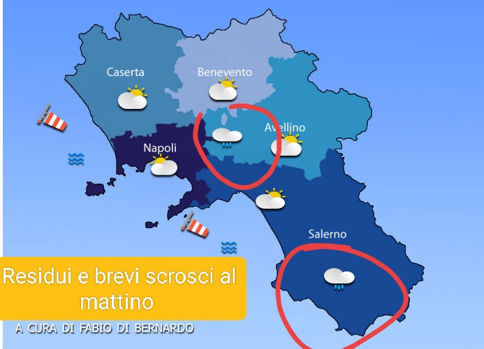 Previsioni Campania 06/12/2023 – MERCOLEDI’ –  CSA Meteo