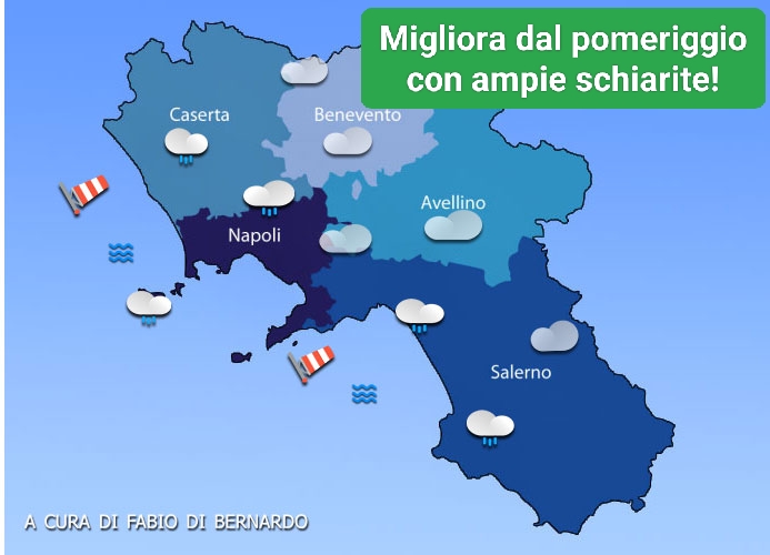 Previsioni Campania 08/01/2024 – LUNEDI’ – CSA Meteo