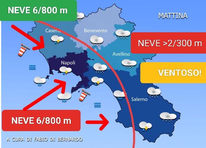 Previsioni Campania del 20/01/2024 – SABATO – CSA Meteo