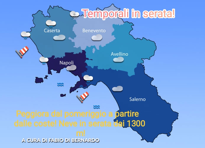 Previsioni Campania 23/02/2024 – VENERDÌ – CSA meteo