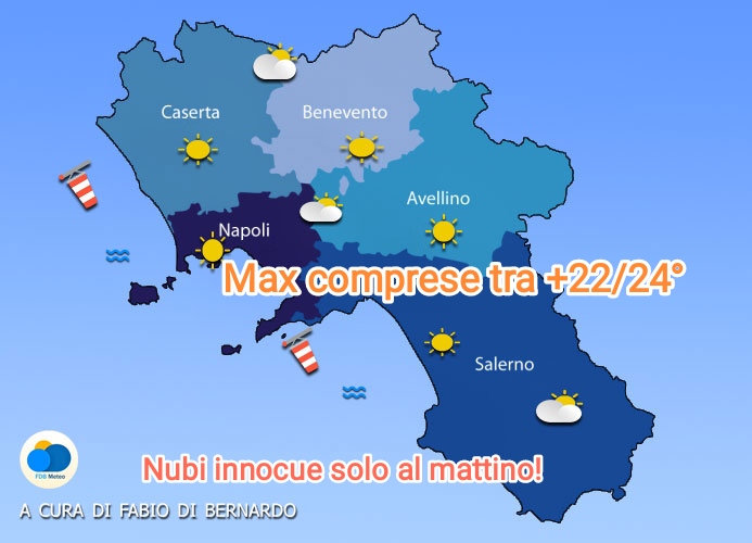 Previsioni Campania 06/04/2024 e 07/04/2024 – SABATO e domenica – CSA meteo