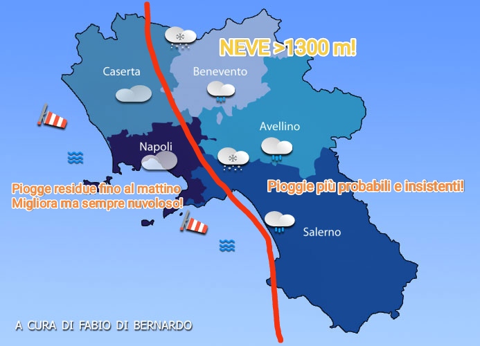 Previsioni Campania 19/04/2024 – VENERDI’– CSA meteo