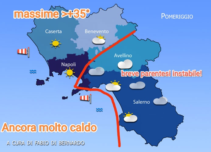 Previsioni Campania 21/06/2024 – VENERDI’– CSA meteo