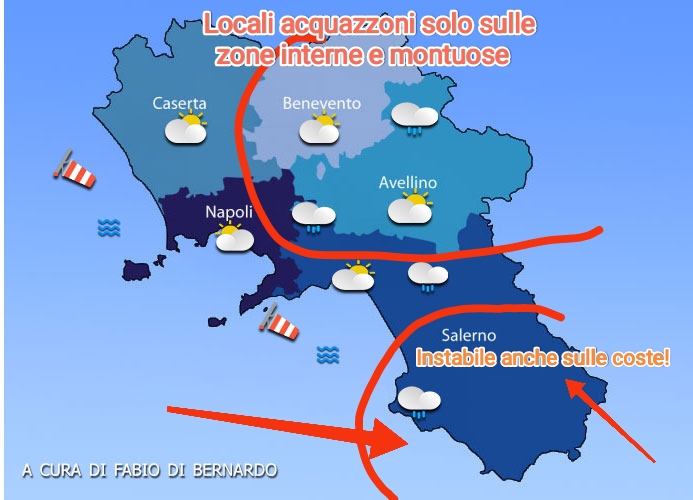 PREVISIONI CAMPANIA 26/08/2024 – LUNEDI’ – CSA METEO