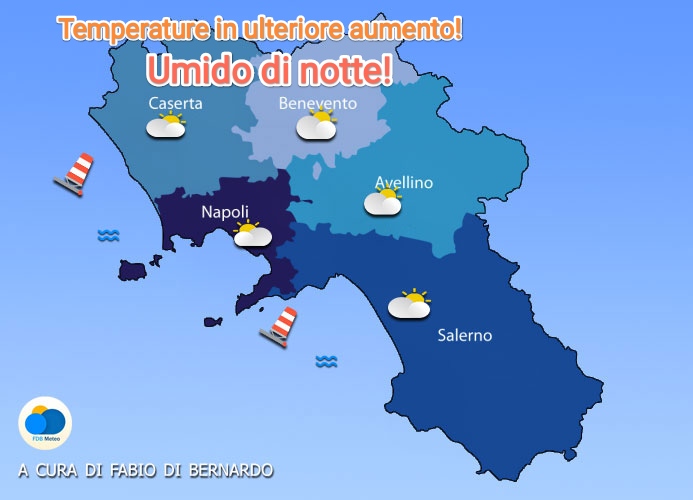 PREVISIONI CAMPANIA 14/10/2024 E  15/10/2024 – LUNEDI’ E MARTEDI’  – CSA METEO