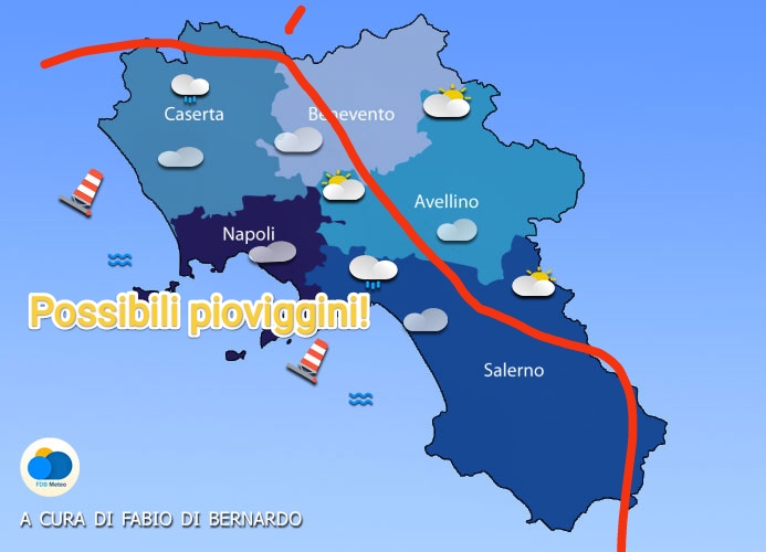 PREVISIONI CAMPANIA  18/11/2024 – LUNEDI’– CSA METEO