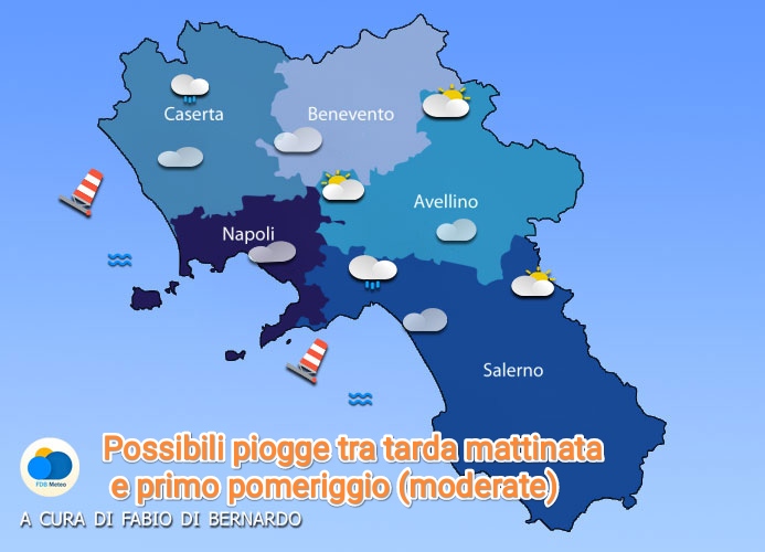 PREVISIONI CAMPANIA  03/02/2025 – LUNEDI’– CSA METEO