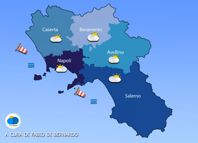 PREVISIONI CAMPANIA  29/30 SETTEMBRE 2025 – LUNEDI’ E MARTEDI’ – CSA METEO