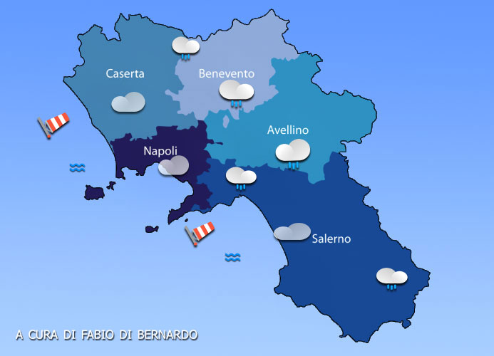 PREVISIONI CAMPANIA 12 MAGGIO 2025 – LUNEDI’ – CSA METEO