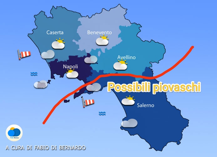 PREVISIONI CAMPANIA 09 MAGGIO 2025 – VENERDI’ – CSA METEO