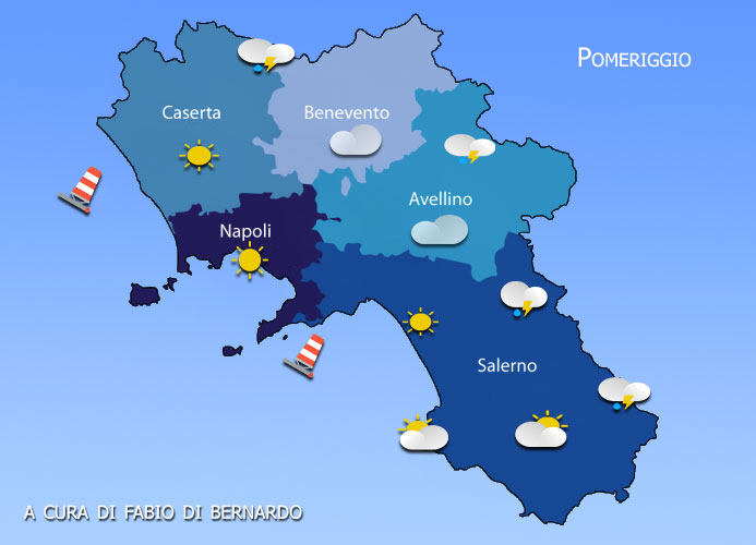 PREVISIONI CAMPANIA 04/06 LUGLIO 2025 –  VENERDI’/DOMENICA – CSA METEO