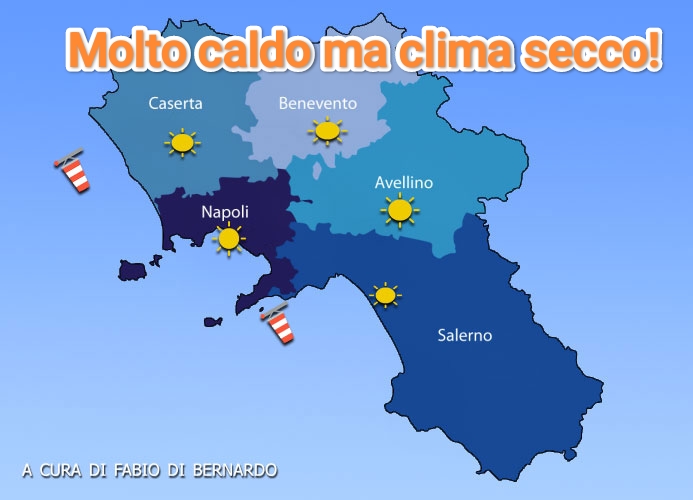 PREVISIONI CAMPANIA 28/30 GIUGNO 2025 –  Sabato/LUNEDI’ – CSA METEO