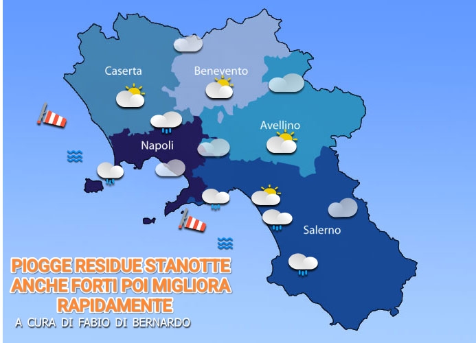 PREVISIONI CAMPANIA  11 SETTEMBRE 2025 – GIOVEDI’ – CSA METEO