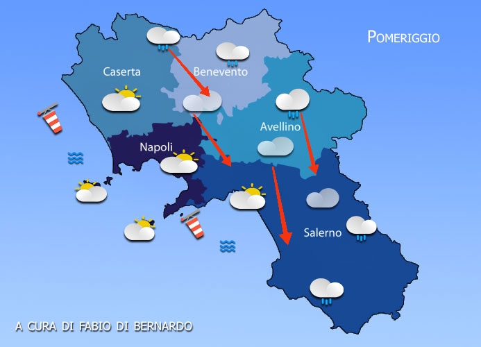 PREVISIONI CAMPANIA  28 SETTEMBRE 2025 – DOMENICA – CSA METEO