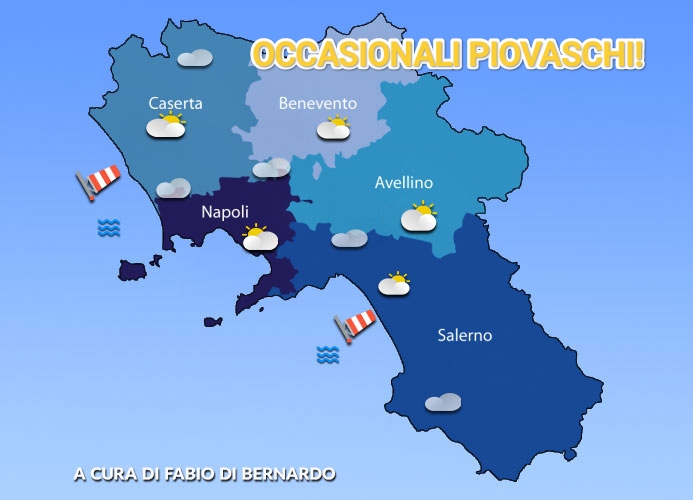 PREVISIONI CAMPANIA  25 OTTOBRE 2025 – SABATO – CSA METEO