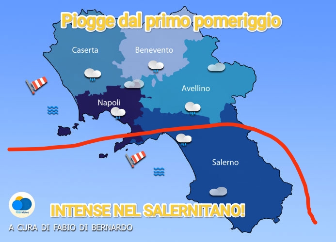 PREVISIONI CAMPANIA  07 NOVEMBRE 2025 – VENERDI’ – CSA METEO