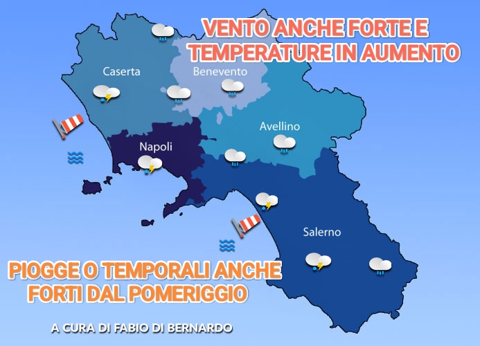 PREVISIONI CAMPANIA 24 NOVEMBRE 2025 – LUNEDI’ – CSA METEO